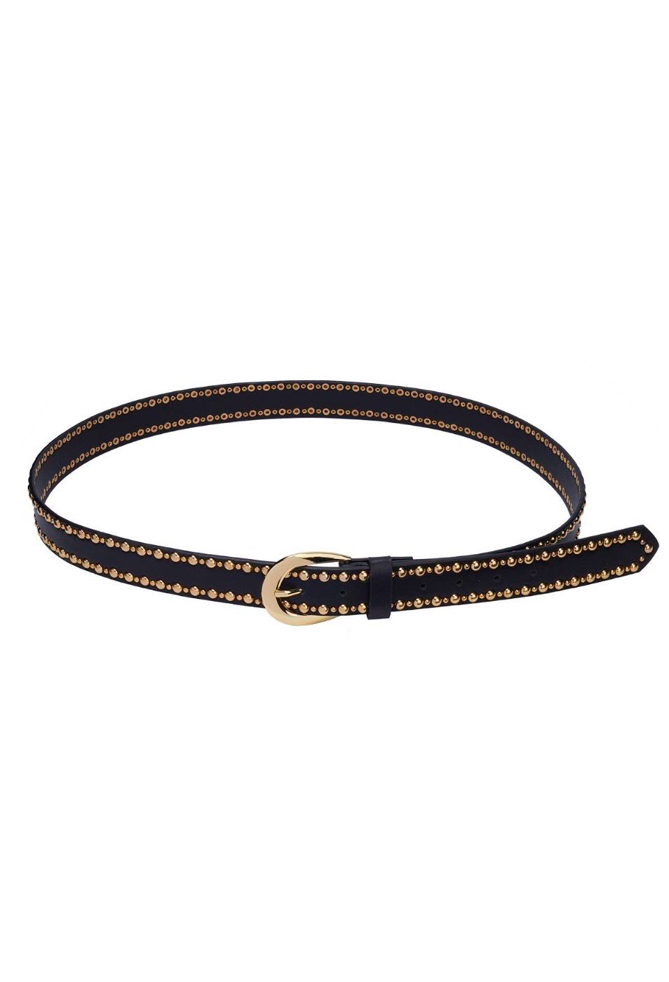 Riem Fabulous Stud Zwart, Kleur: Zwart met goud