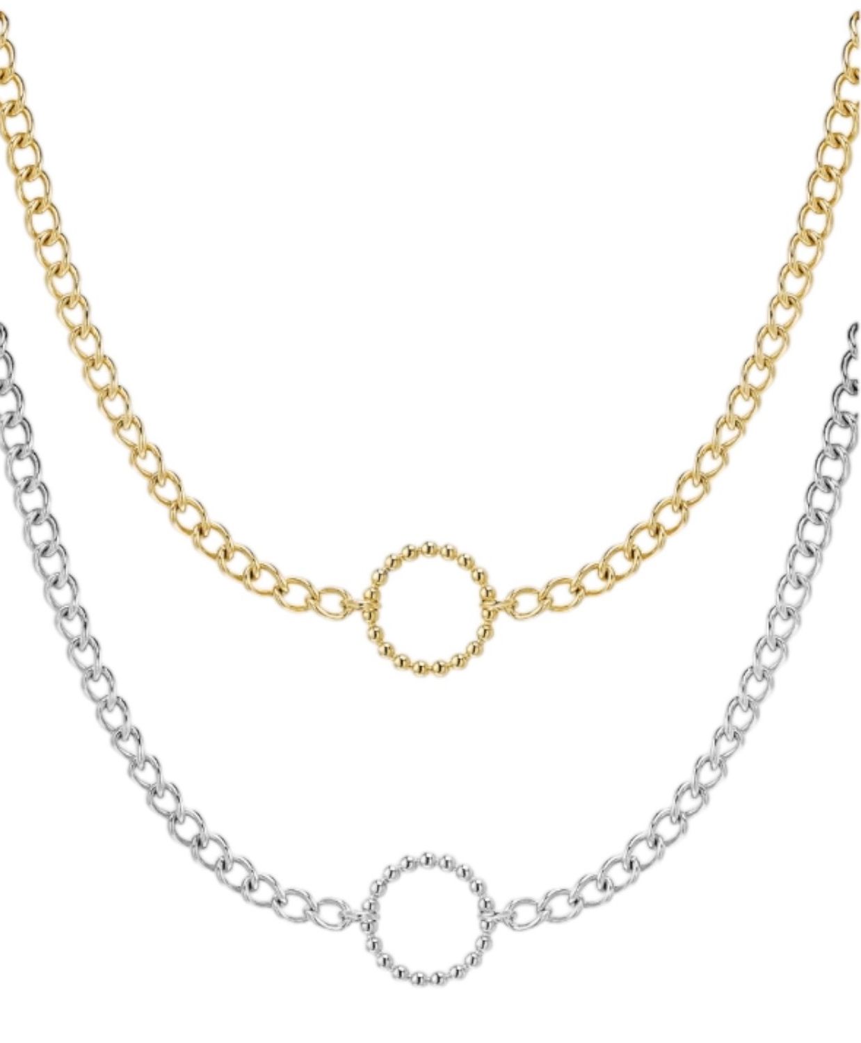 Link Chain Met Circle - Dikke Ketting - Stainless steel Ketting - 100 % Water Proof - Ketting Voor Vrouwen - Cadeau Tip