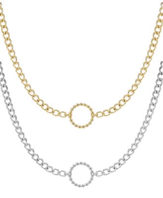 Link Chain Met Circle - Dikke Ketting - Stainless steel Ketting - 100 % Water Proof - Ketting Voor Vrouwen - Cadeau Tip