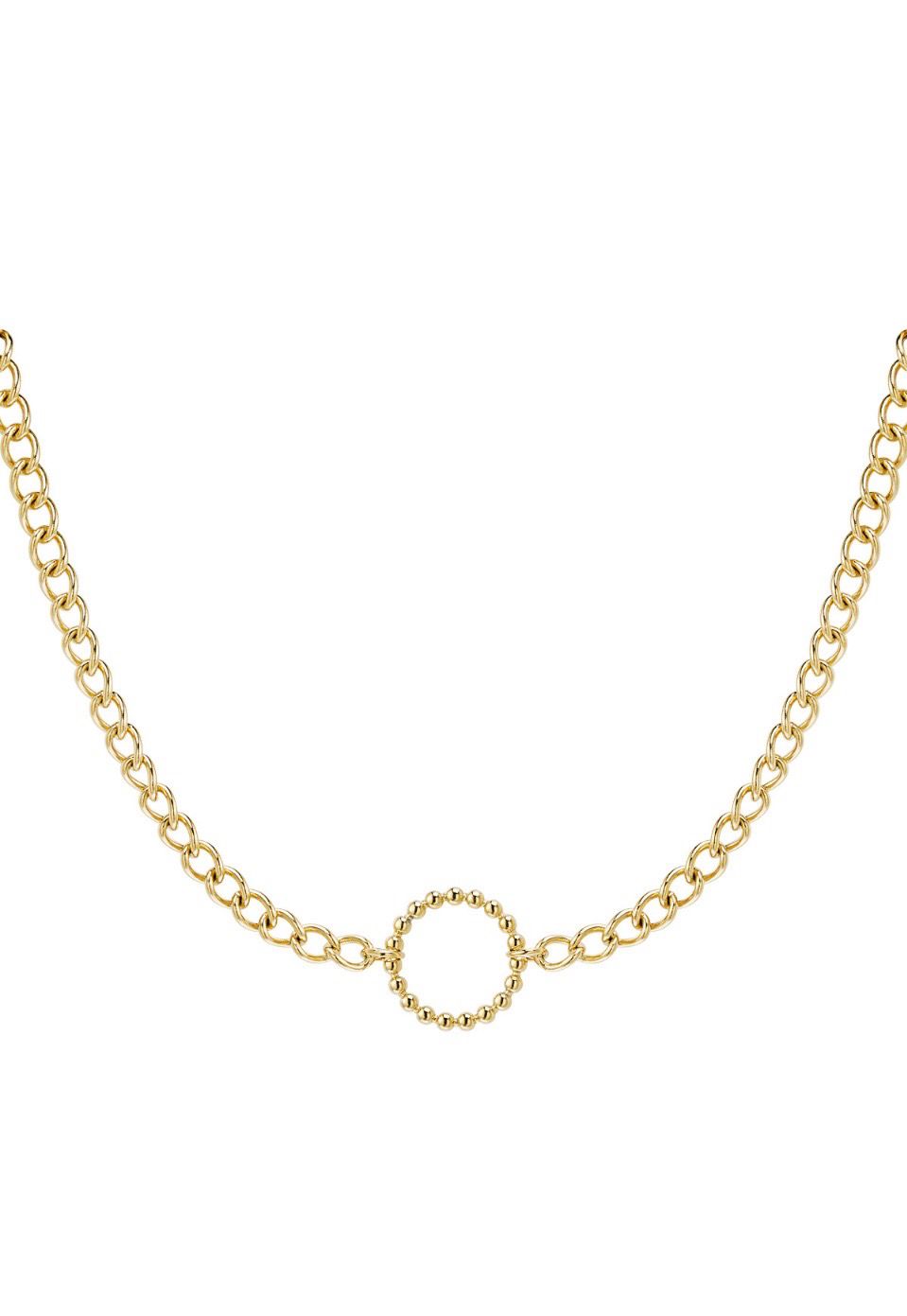 Link Chain Met Circle - Dikke Ketting - Stainless steel Ketting - 100 % Water Proof - Ketting Voor Vrouwen - Cadeau Tip