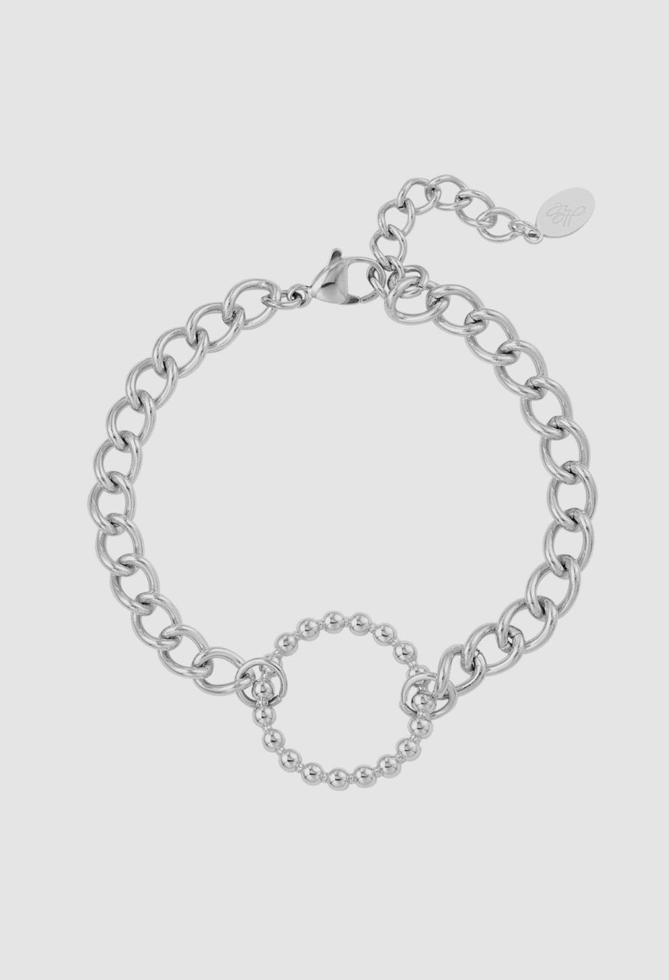 Link Chain Armband- Stainless steel armband - Herbal Infinity Jewellery - Zilverkleurige Armband - (verkleurt niet!) - Waterproof bracelet - cadeautip