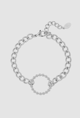 Link Chain Armband- Stainless steel armband - Herbal Infinity Jewellery - Zilverkleurige Armband - (verkleurt niet!) - Waterproof bracelet - cadeautip