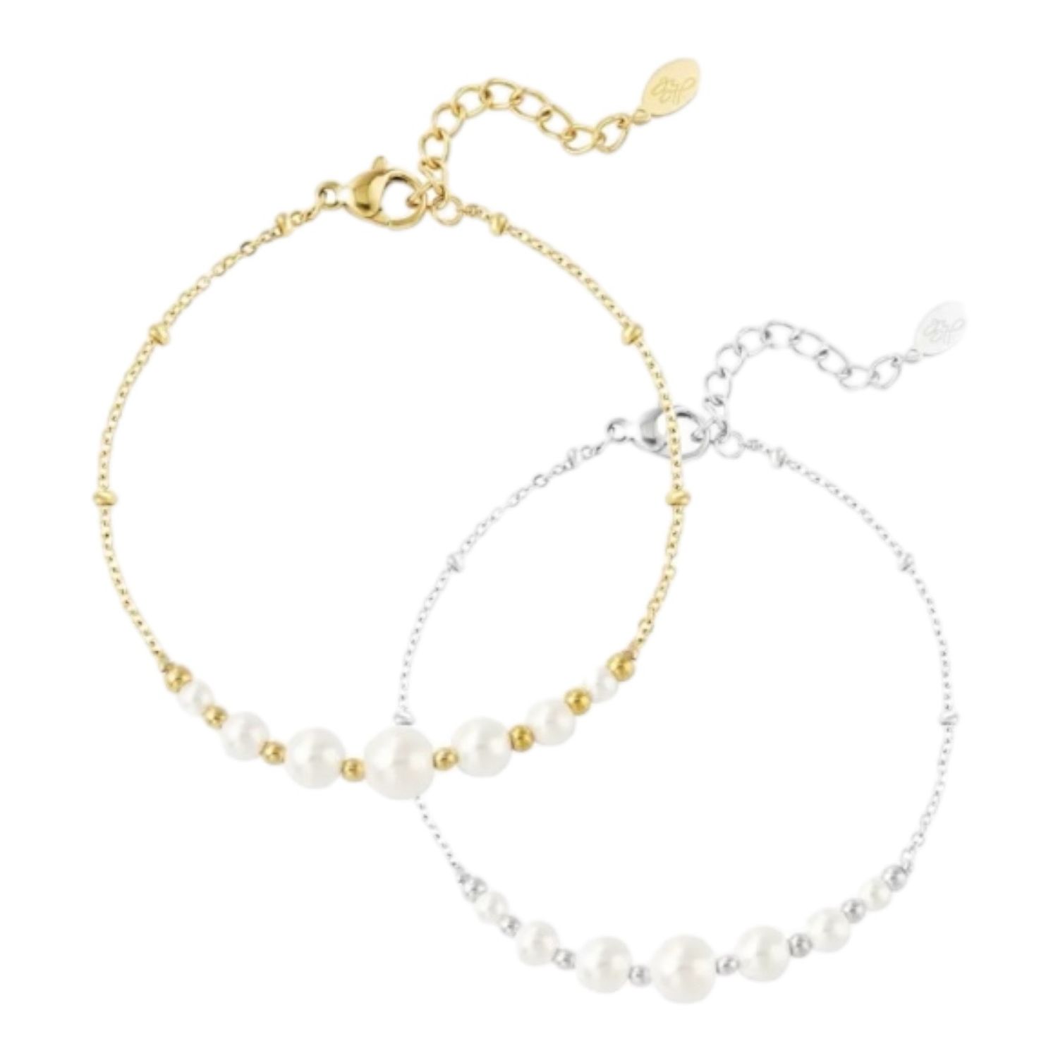 Armband met parels - Stainless steel armband - Herbal Infinity Jewellery - Minimalistische armband met parels - Stainless Steel (verkleurt niet!) - 100% Waterproof