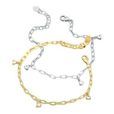 Armband Met Sier Steentjes - Schakelarmband - Armband Voor Vrouwen - Sterling Zilver - Goud Platina - Armband Voor vrouwen - cadeau voor haar - cadeau tip