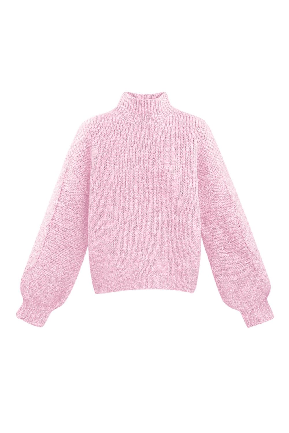 Comfy Trui - Gebreide Trui - Roze trui - Grijze sweater - Trui voor dames - trui Die Niet Prikt