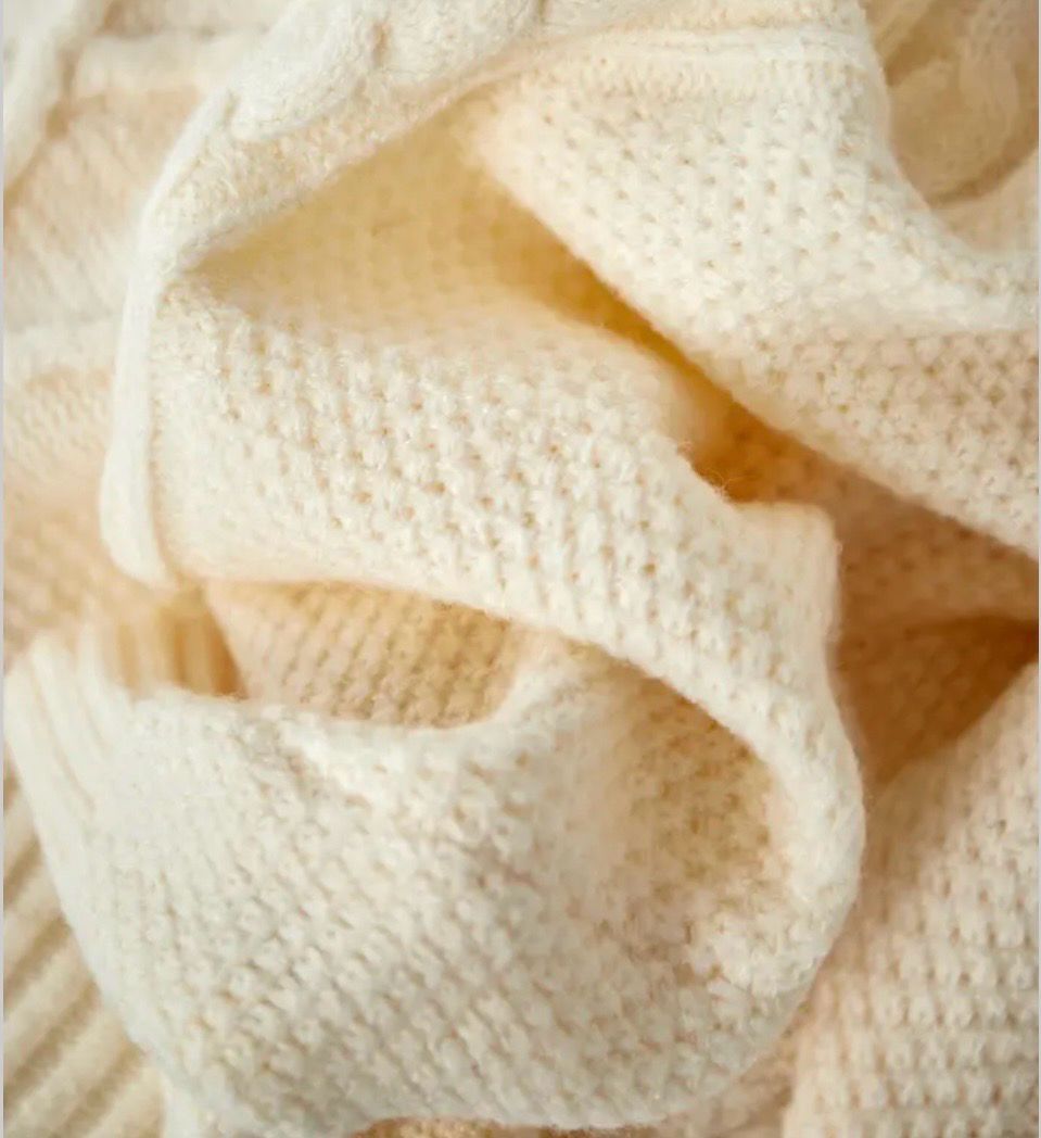 Gebreide Trui Met Kabels - Wollen Trui - Trui Met Rits -kabeltrui - Knitted trui - Witte trui - trui voor dames
