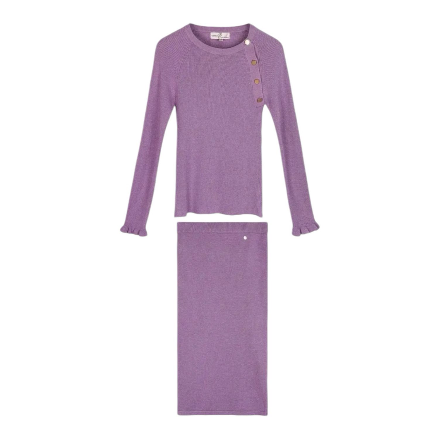 Kokerrok - Paarse Rok - Knitted Skirt - Rok voor dames - Midi Rok