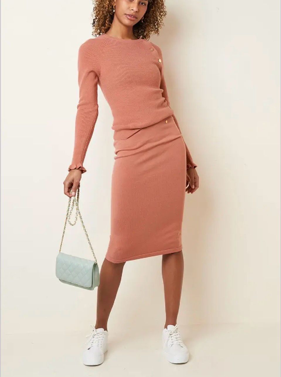 Kokerrok - Paarse Rok - Knitted Skirt - Rok voor dames - Midi Rok