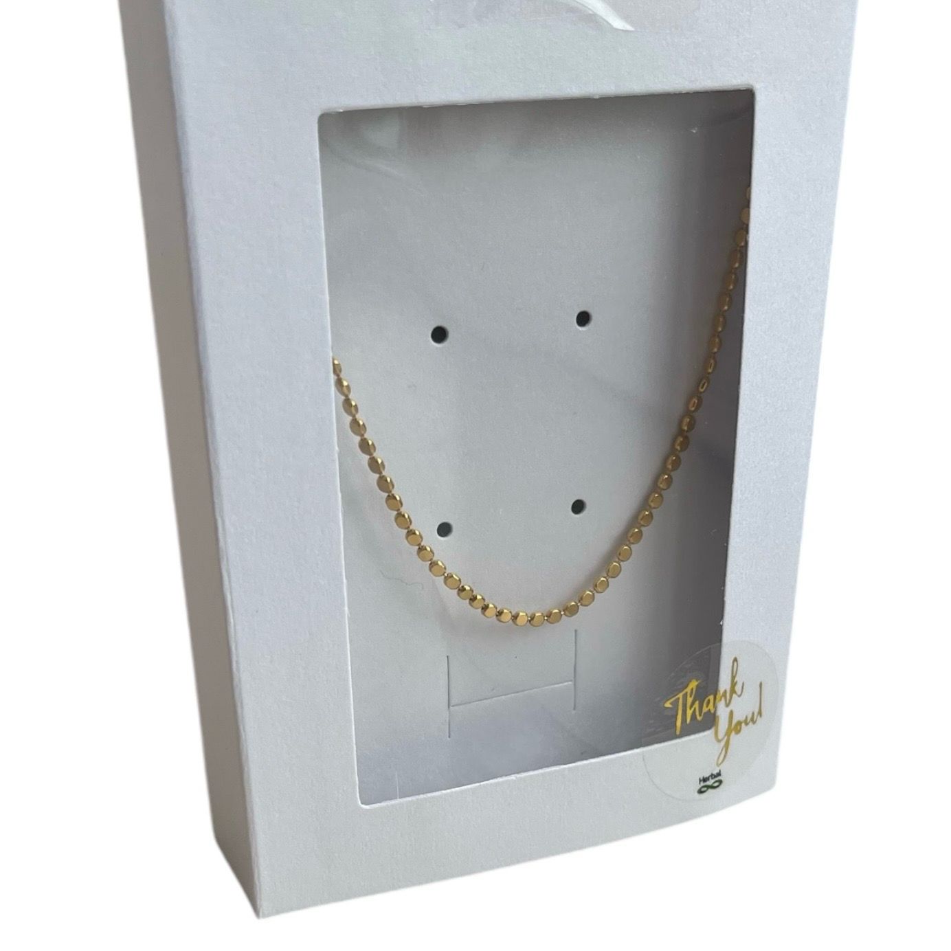 Platte Bolletjes Ketting - Zilveren Ketting - Platina Goud