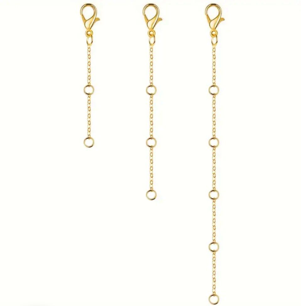 Stainless Steel Verleng Stukken Voor Ketting, Kleur en maat: Goud 11,5 cm