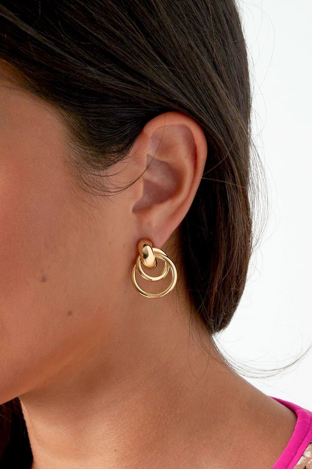 Circle Drop Oorbellen - Oorbelknoppen - Goudkleurig - cadeau tip