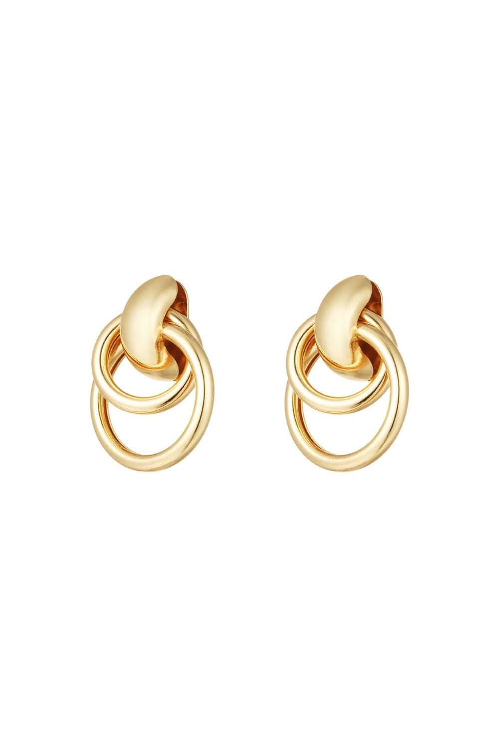 Circle Drop Oorbellen - Oorbelknoppen - Goudkleurig - cadeau tip
