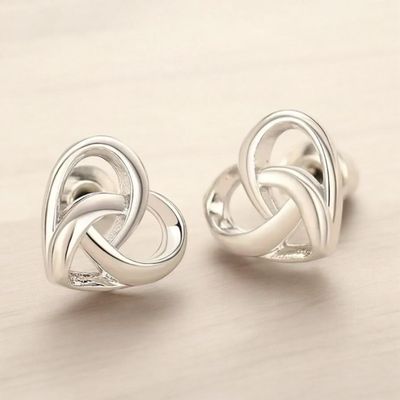 Heart shape Oorbelknoppen - Zilveren oorbellen - Hart oorbel knopjes - Oorbellen voor dames - Cadeautip