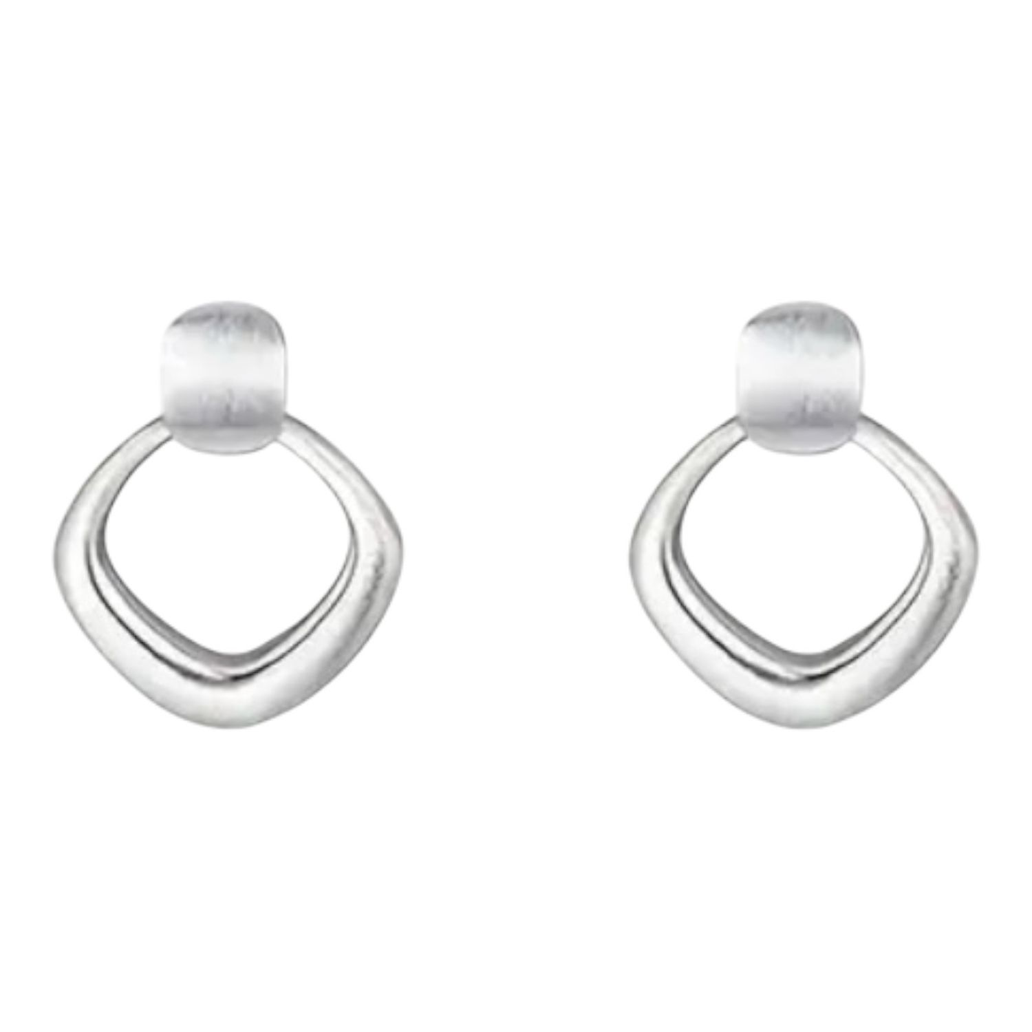 Zilveren Geometric Stud Oorbellen