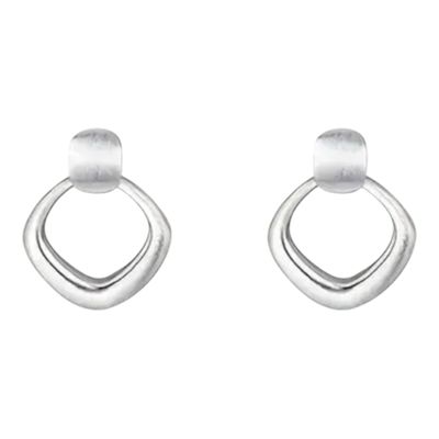 Zilveren Geometric Stud Oorbellen