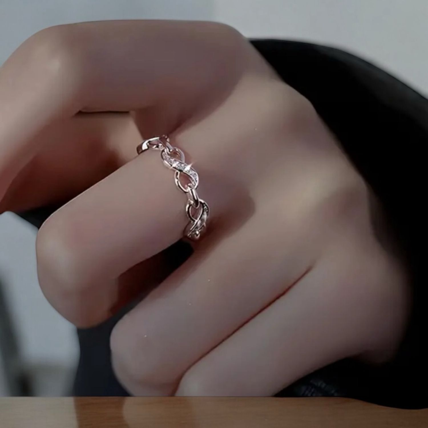 Open Zilveren Infinity Ring