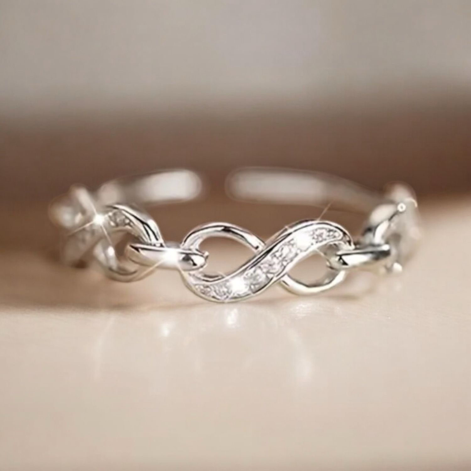 Open Zilveren Infinity Ring