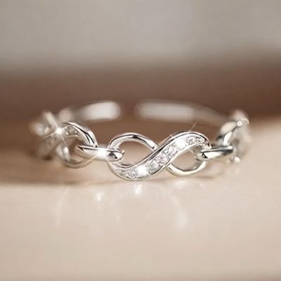 Open Zilveren Infinity Ring