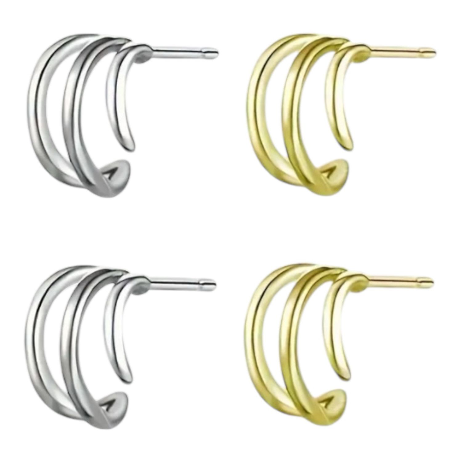 Claw Oorbellen - Oorbel stekers - Sterling Zilver - Cadeau tip - Goud - Zilver