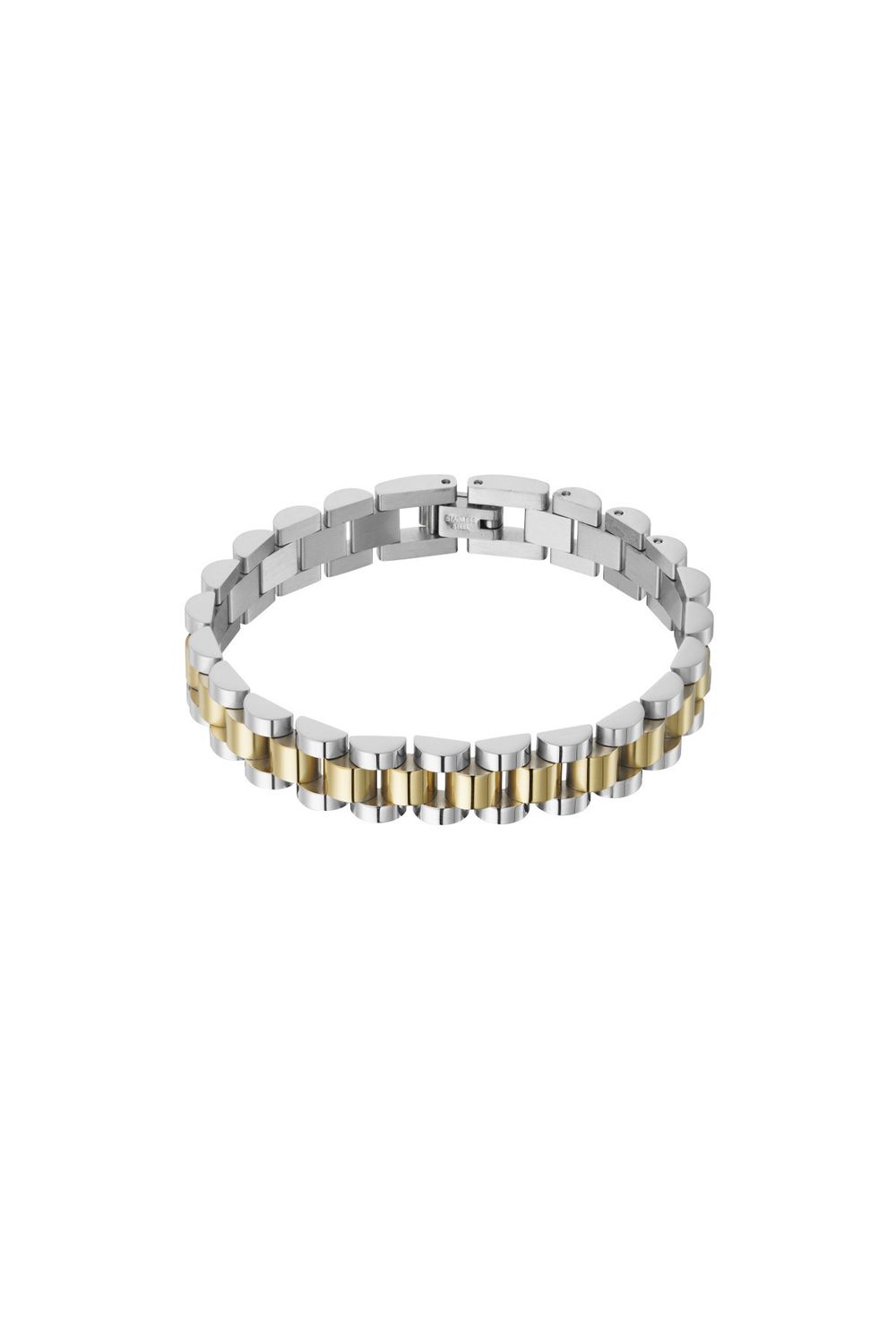 Klassieke Link Armband Goud Met Zilver Kleur- Stainless Steel Armband - Herbal Infinity jewelry - Stainless Steel (verkleurt niet!) - Waterproof bracelet - Armband Voor Dames