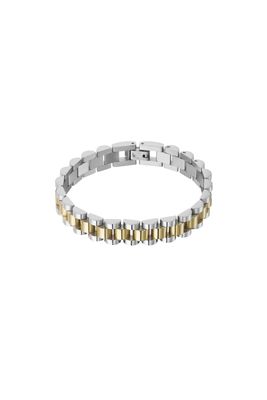 Klassieke Link Armband Goud Met Zilver Kleur- Stainless Steel Armband - Herbal Infinity jewelry - Stainless Steel (verkleurt niet!) - Waterproof bracelet - Armband Voor Dames