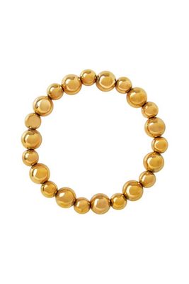 Stainless Steel Armband Met Stalen Kralen - Herbal Infinity Jewellery- Stretch Armband - 100 % Waterproof Armband - Goudkleurige Bollen Armband - Armband Voor Vrouwen