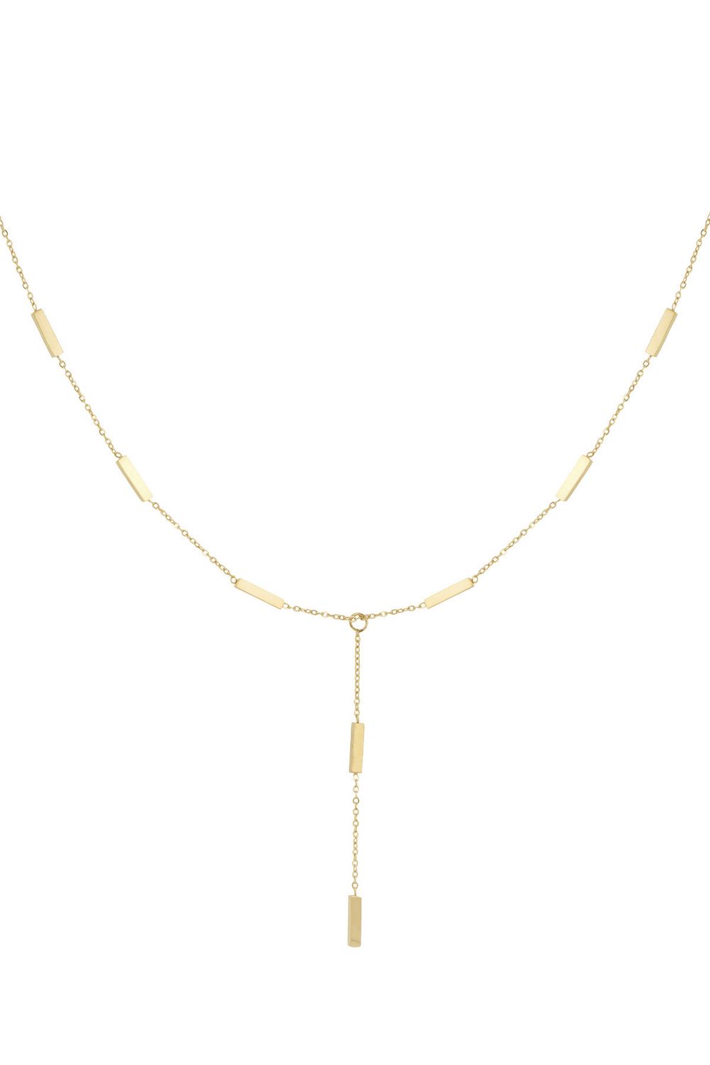 Drop Down Ketting Met Tubes - Ketting voor vrouwen - Lange ketting - Stainless Steel ketting - Goudkleurig - Cadeau tip