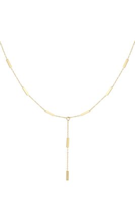 Drop Down Ketting Met Tubes - Ketting voor vrouwen - Lange ketting - Stainless Steel ketting - Goudkleurig - Cadeau tip