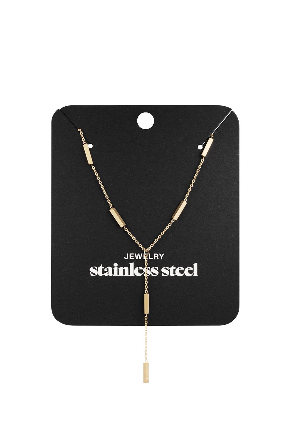 Drop Down Ketting Met Tubes - Ketting voor vrouwen - Lange ketting - Stainless Steel ketting - Goudkleurig - Cadeau tip