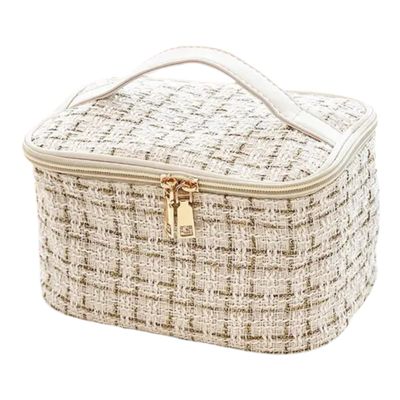 Beautycase Met Ruitjespatroon - Grote Make Up Tas - Grote Toilet Tas