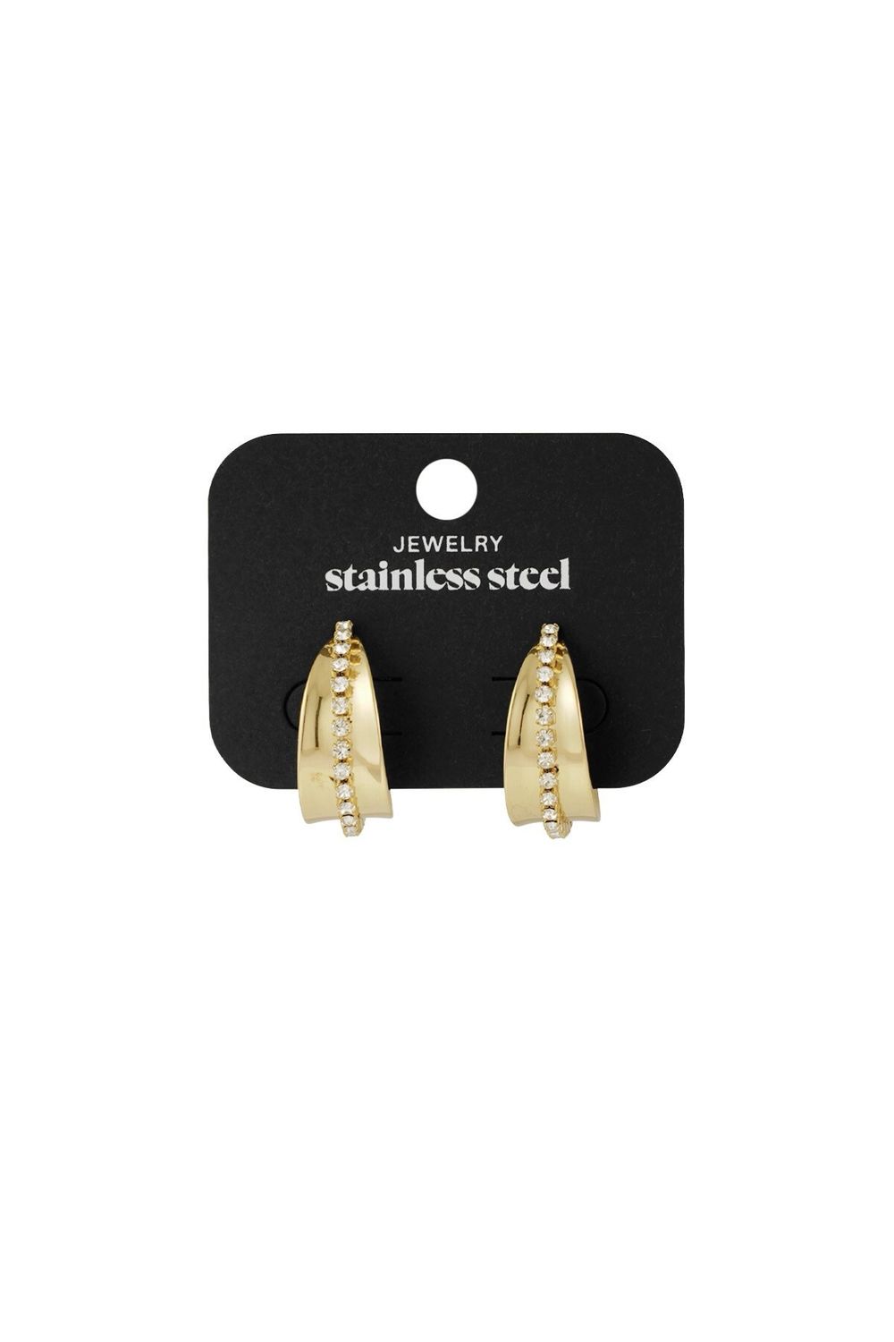 Sparkle Shine Hoops Met Steentjes - Stainless Steel Oorbellen - Nikkelvrij Oorbellen - Cadeau tip