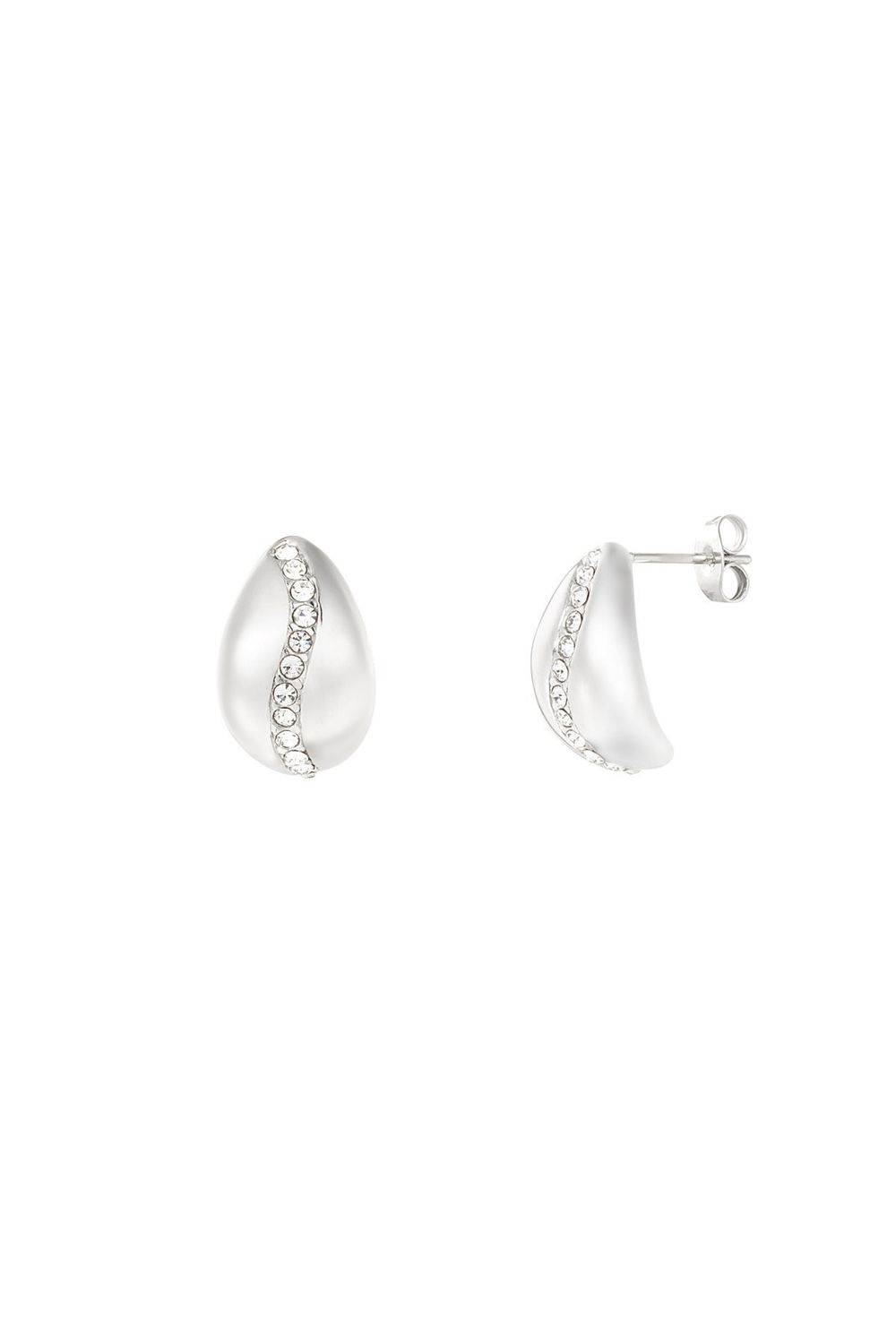 Druppel Oorbellen Met Steentjes - Stainless Steel Oorbellen - Nikkelvrij Oorbellen - Cadeau tip