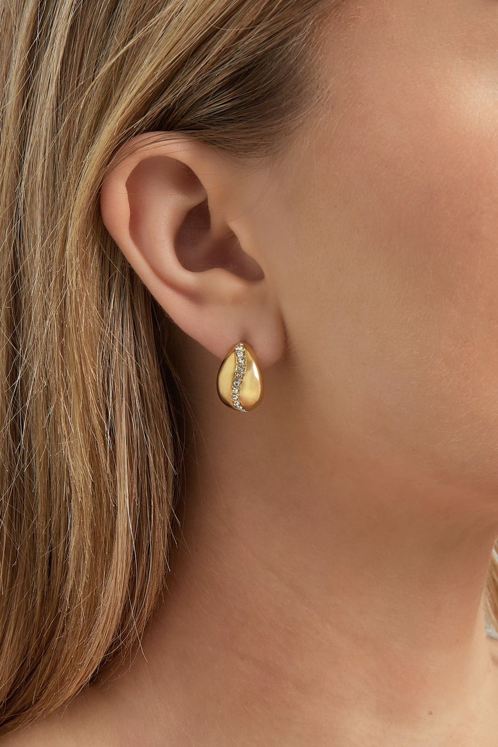 Druppel Oorbellen Met Steentjes - Stainless Steel Oorbellen - Nikkelvrij Oorbellen - Cadeau tip