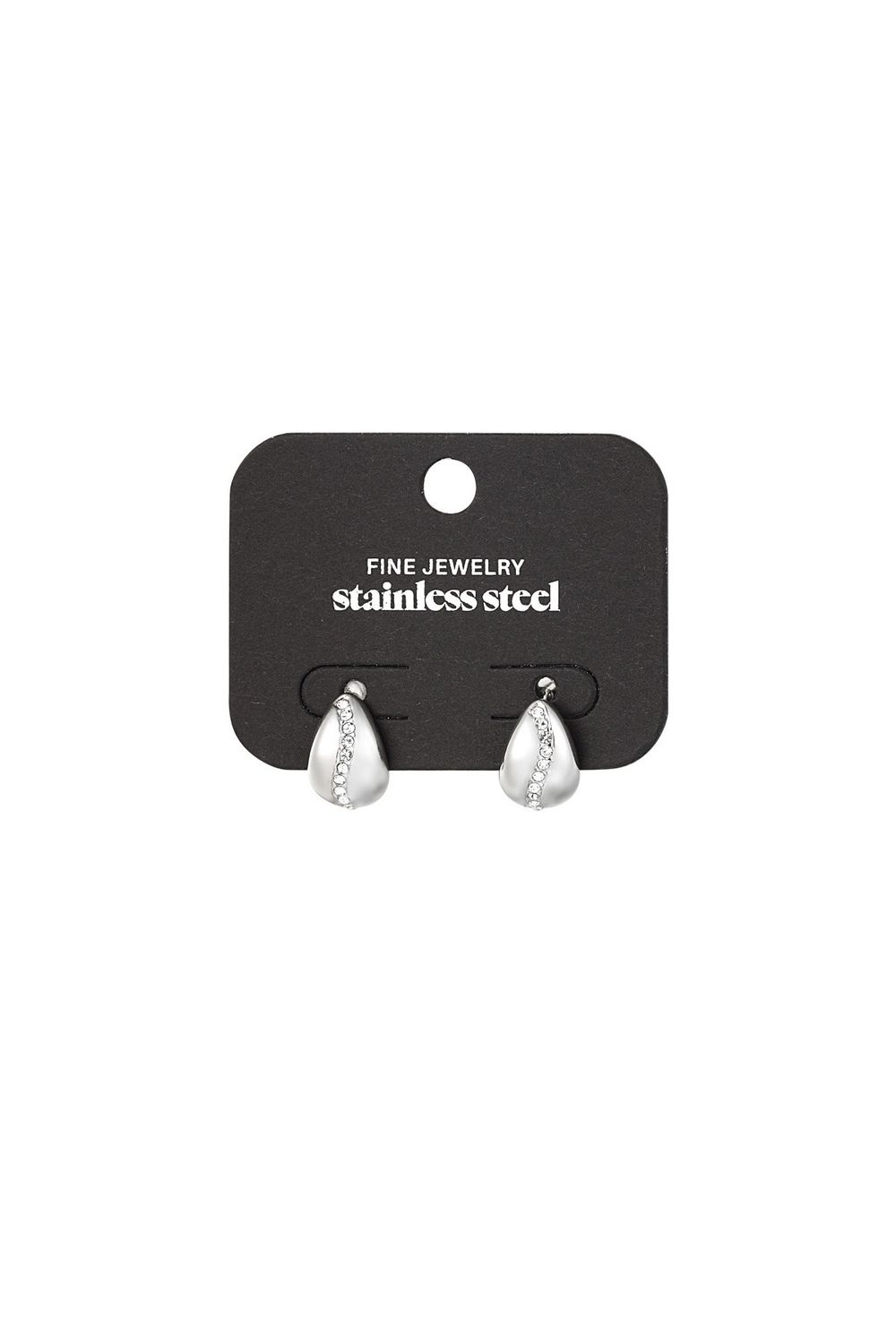 Druppel Oorbellen Met Steentjes - Stainless Steel Oorbellen - Nikkelvrij Oorbellen - Cadeau tip