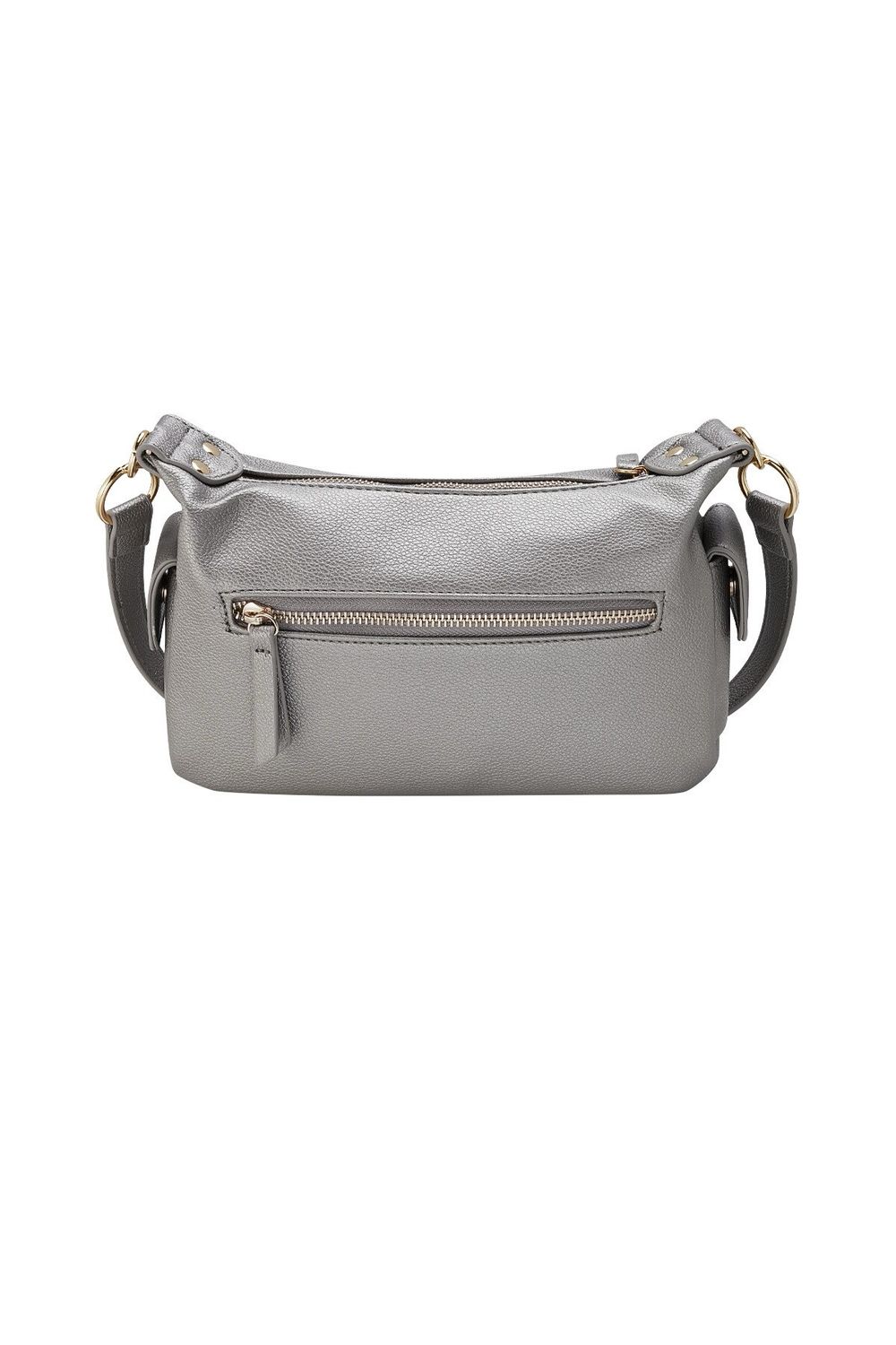 Zilvergrijze Schoudertas - Tasje Met Zakjes - Kleine Schoudertas - Kleine Tas