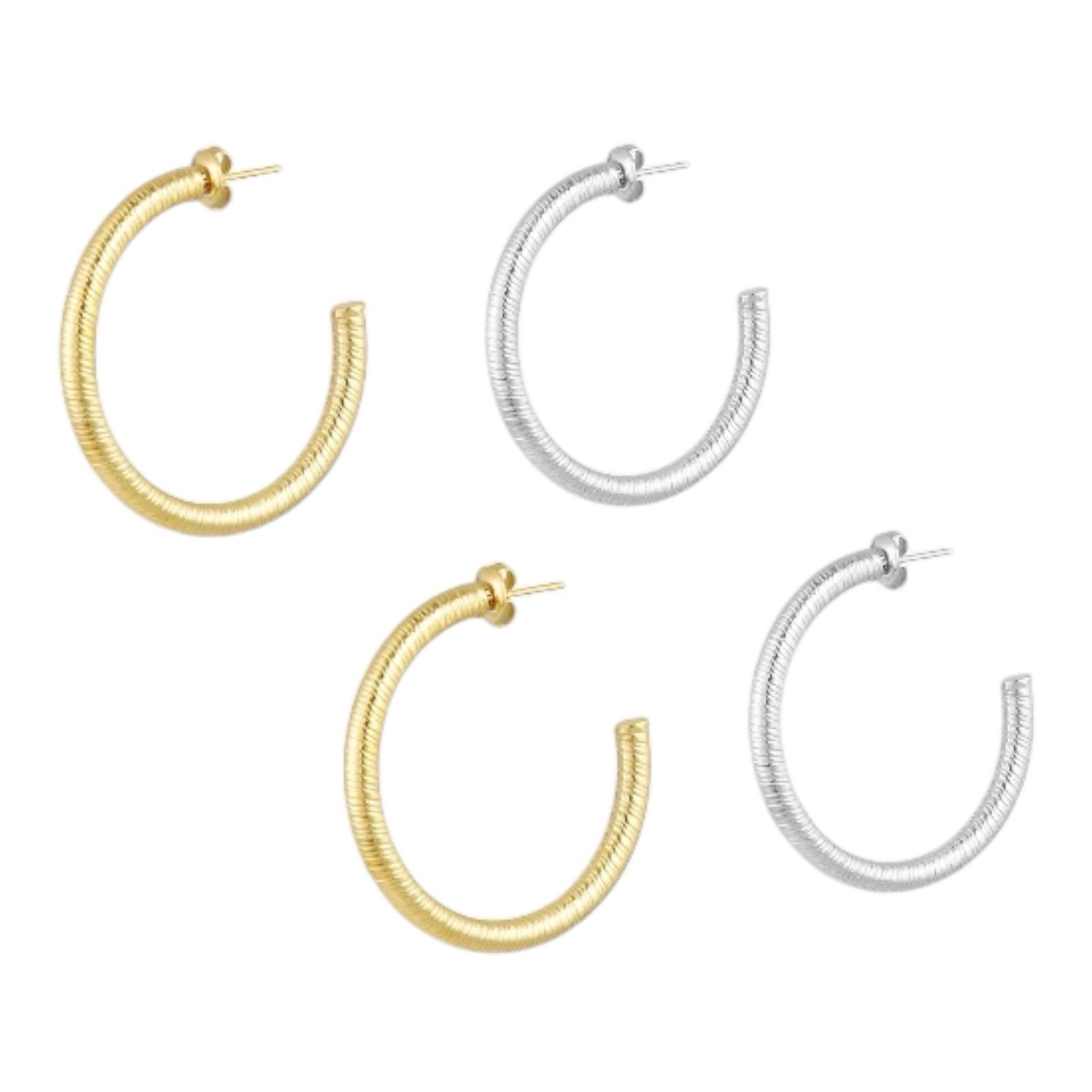 Snake Print Hoops - Grote Oorringen - Stainless steel oorbellen - cadeau voor haar - cadeau tip - zilver - goud