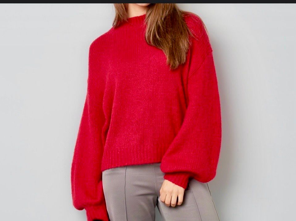 Comfy Trui - Rode Sweater - Knitted trui - wollen trui - trui die niet prikt - trui voor dames - Gebreide Trui