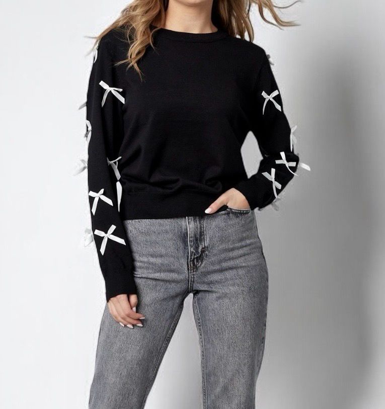 Sweater Met Strikjes - Dunne trui voor vrouwen - roze trui - zwarte trui - witte trui - lichte sweater