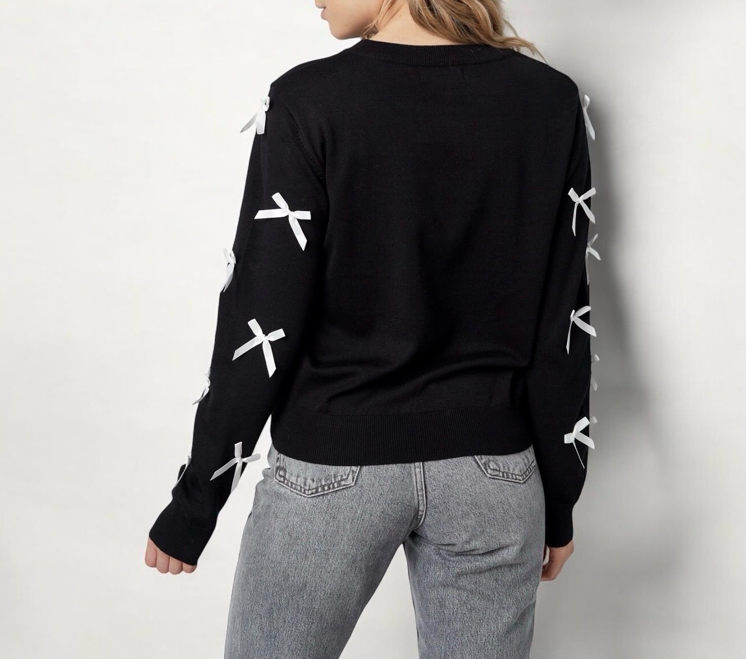 Sweater Met Strikjes - Dunne trui voor vrouwen - roze trui - zwarte trui - witte trui - lichte sweater