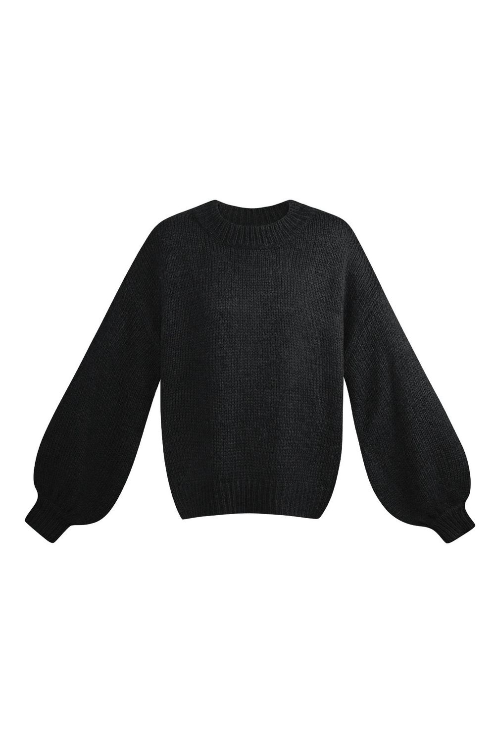Comfy Trui - Gebreide Sweater - Zwarte Trui - Knitted Sweater - Winter Trui - Wollen Trui