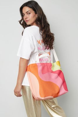 Canvas Shopper Multi Colour - Grote tas - winkeltas - strandtas - canvas shopper tas