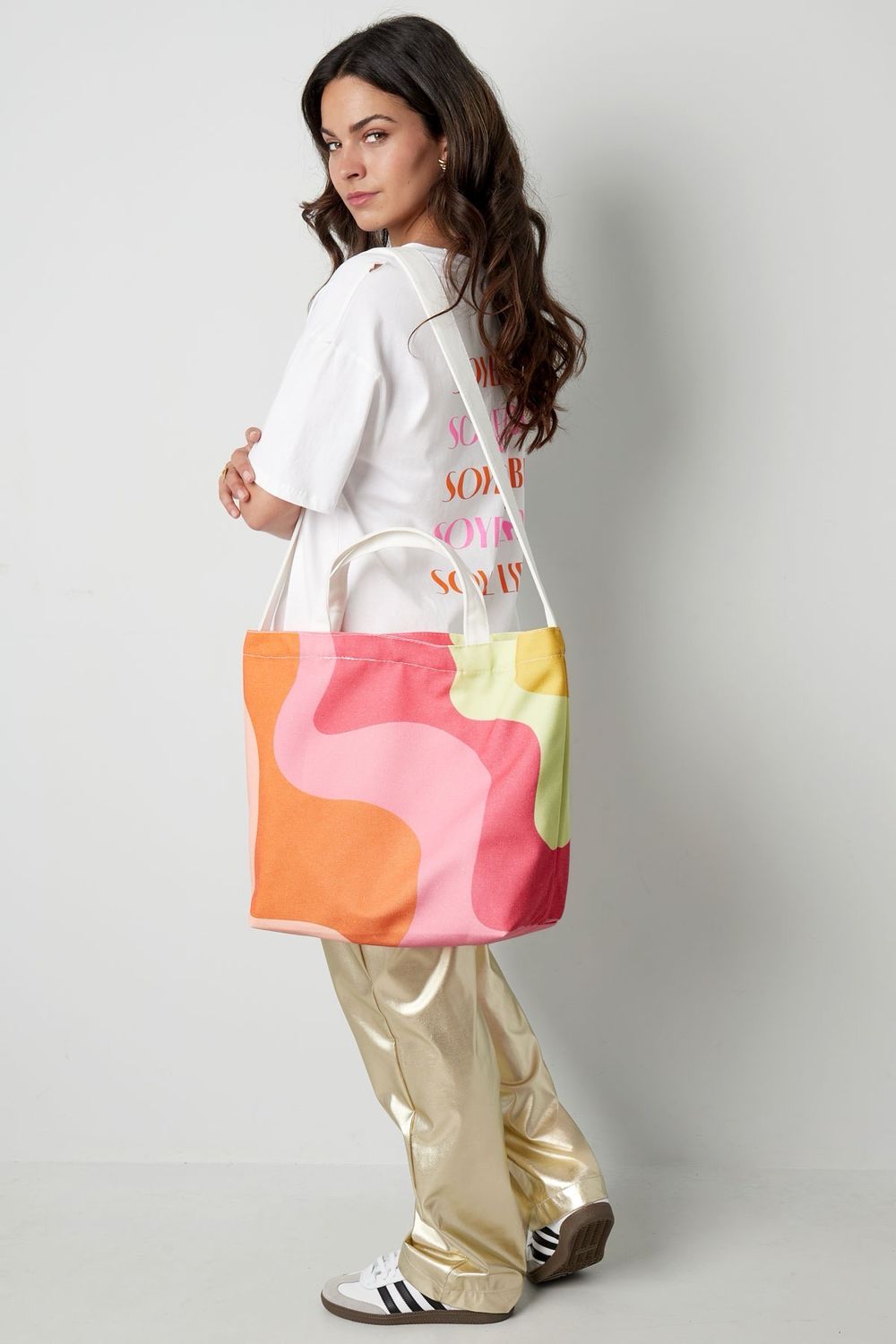 Canvas Shopper Multi Colour - Grote tas - winkeltas - strandtas - canvas shopper tas