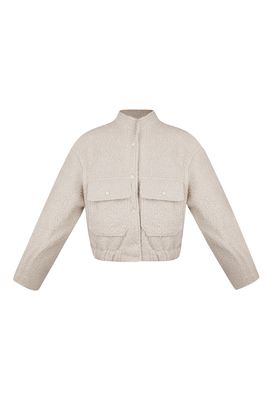 Bomber Jas- Gebroken Wit/ Beige Vest- Korte Jas