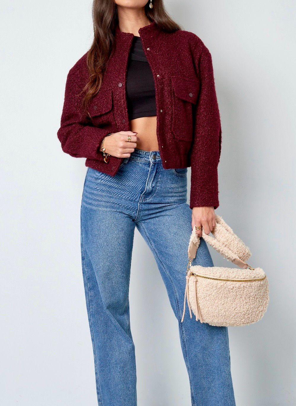 Bomber Jas - Wijn Rood / Bordeaux Vest - Korte Jas