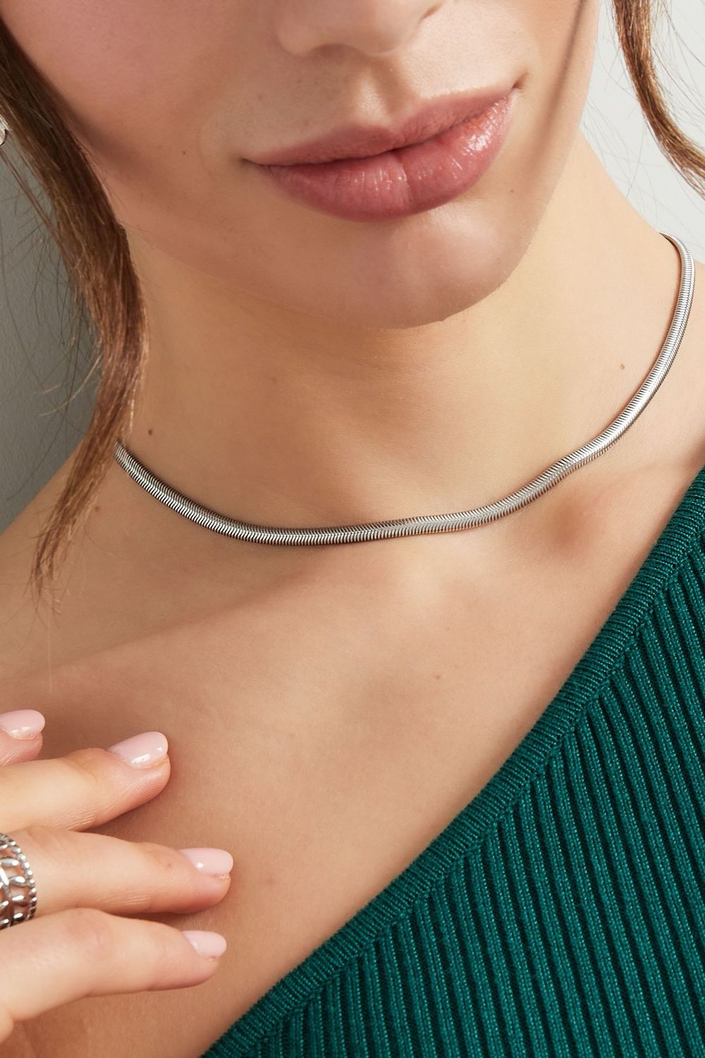 Platte ketting zonder hanger - Stainless Steel ketting - ketting voor vrouwen - Elegante ketting - Feestelijke ketting