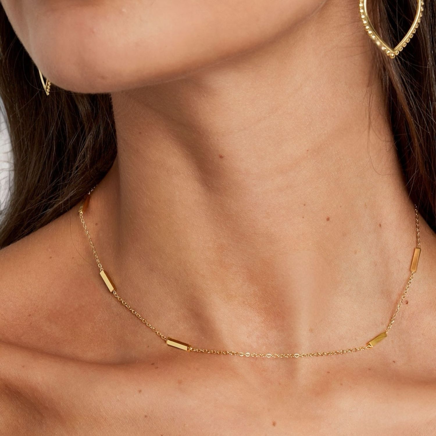 Ketting Zonder Hanger - Ketting Met Tube Bedels - Stainless steel Ketting - Ketting Voor Vrouwen