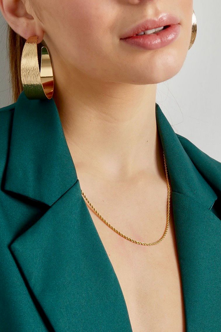 Gedraaide ketting zonder hanger - Stainless Steel Ketting - Feestelijke Ketting - Elegante Ketting
