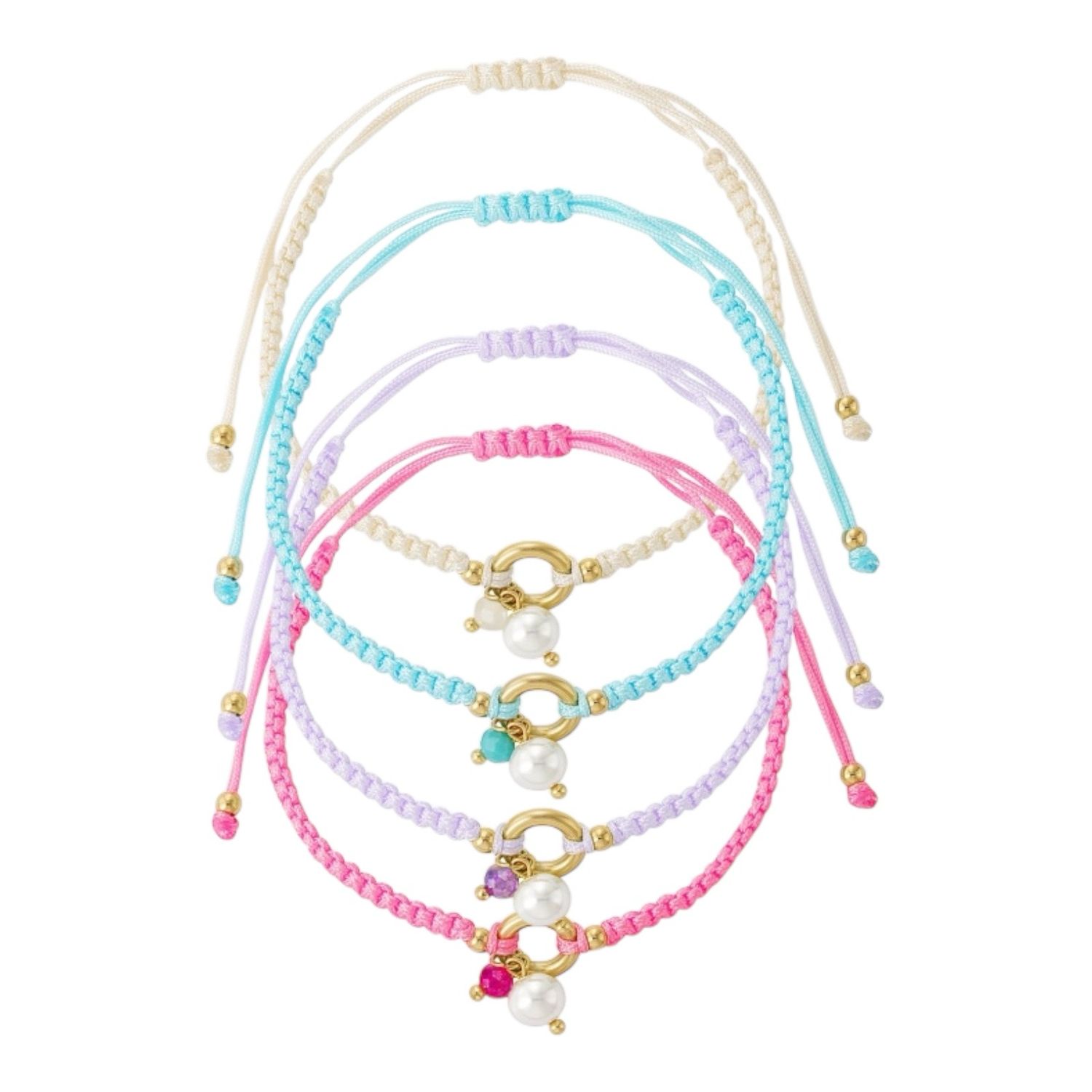 Gevlochten Armband Met Parel