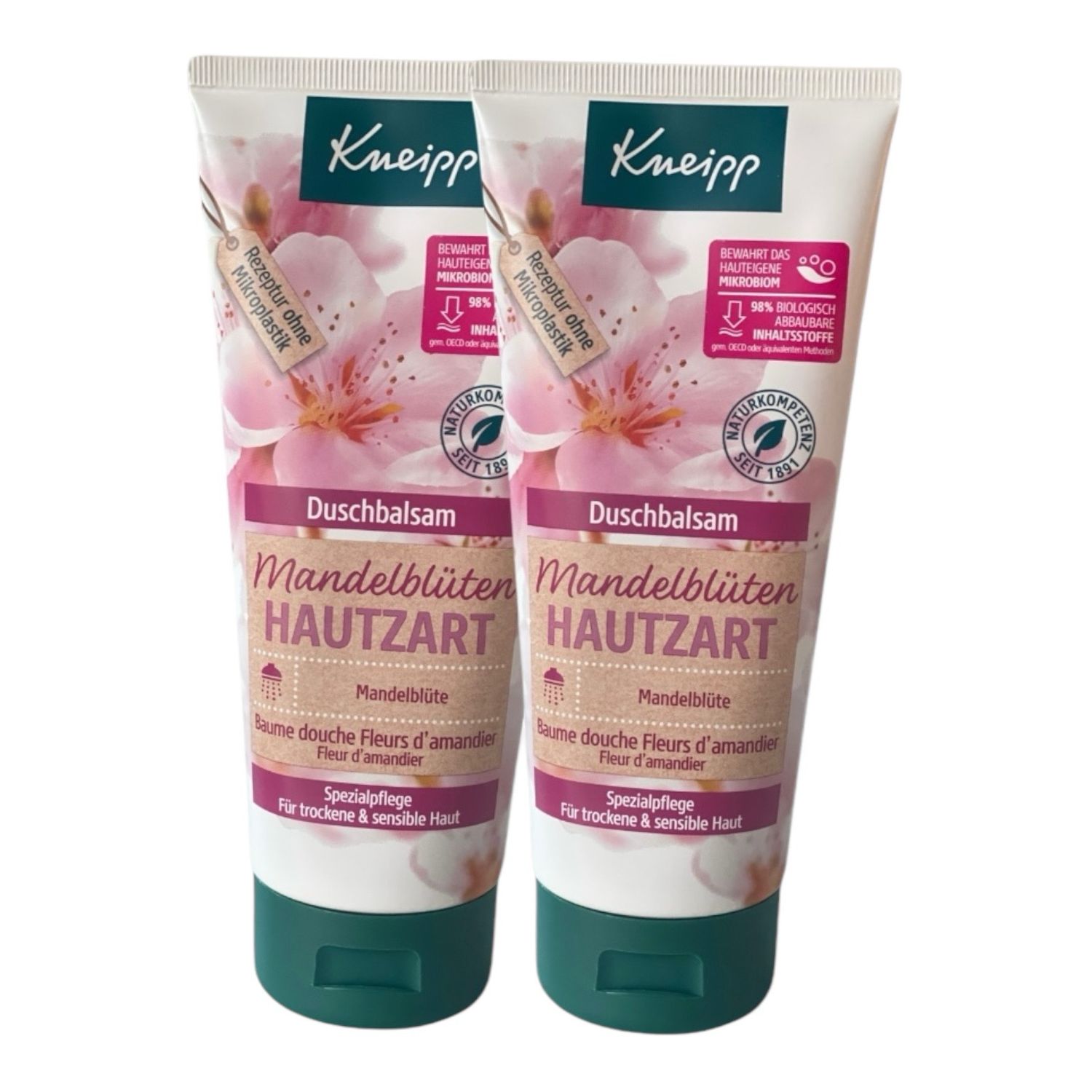 2x Kneipp Douchegel voor gevoelige huid - Natuurlijke Body Wash - Douchegel met amandelbloesem