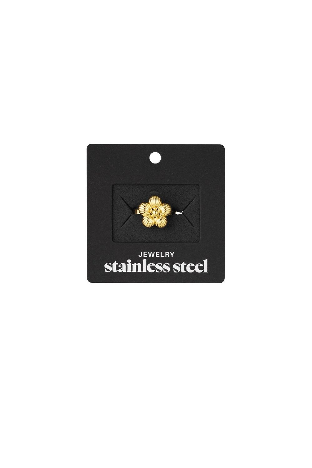 Ring Met Bloem - stainless Steel- 100% Waterproof -Goudkleurig